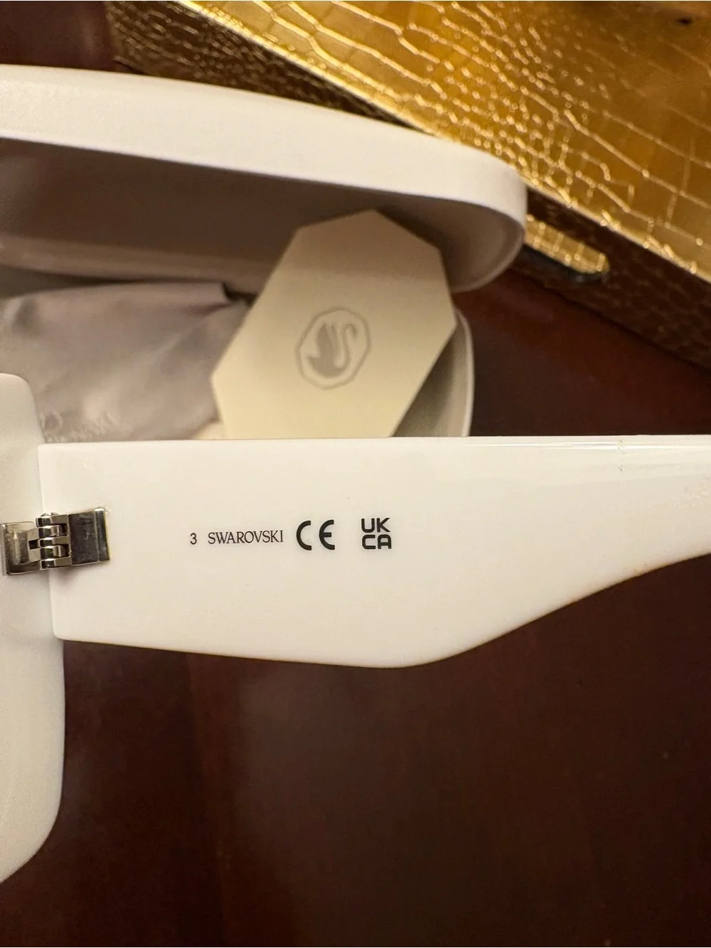 Swarovski White Oversized Cat-Eye Sunglasses with Gradient Lenses